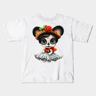 Dia de los Muertos Dog #12 Kids T-Shirt